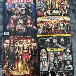 WWE WRESTLEMANIA PROGRAMS LOT , 32,35, 39, 41