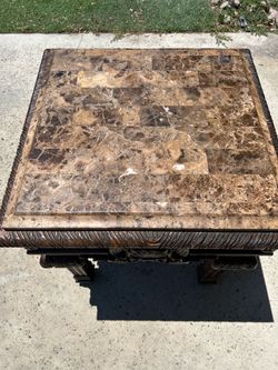 Ashley Furniture "Casa Mollino" Ornate Marble-Top End Table( accept offers)