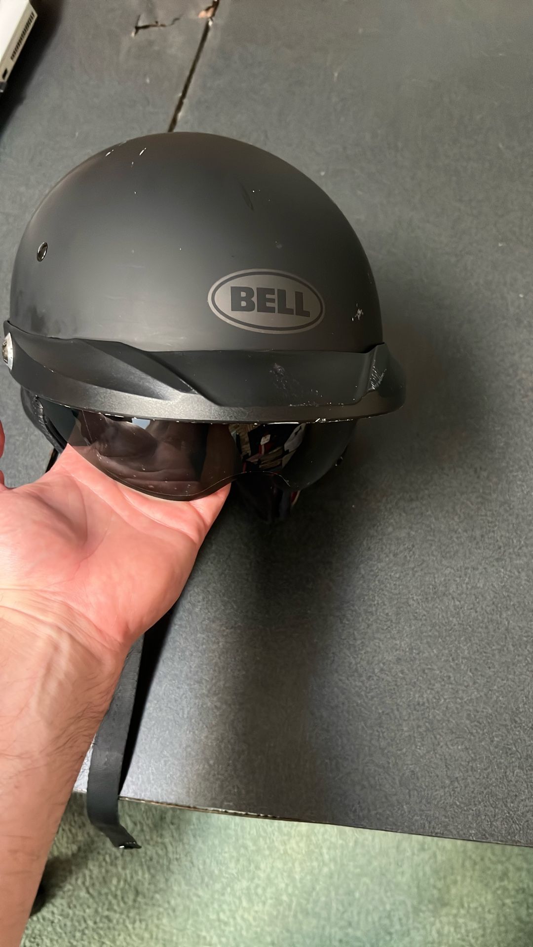 Bell Pit Boss motorcycle half helmet in a matte black finish