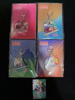 Round1 One Piece Keychains Luffy Zoro Nami Sanji Franky Jinbe + $200 Game Card