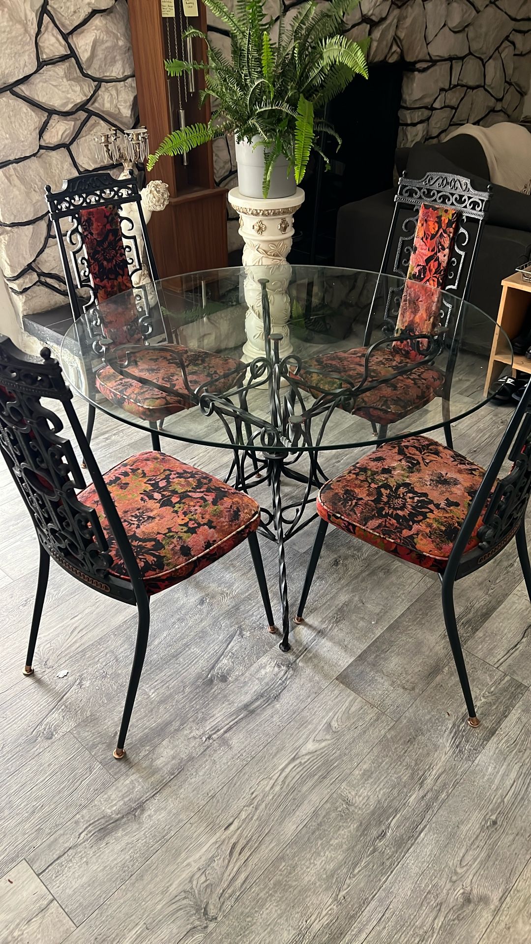 Custom kitchen table with glass top