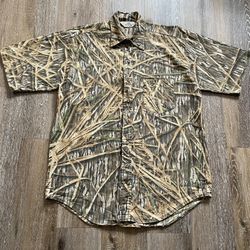 Vintage Red Head Camo Button Up Shirt 
