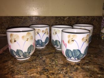5 Japanese Tea Cups
