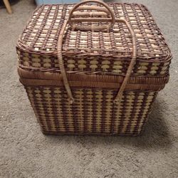 Vintage wicker picnic basket