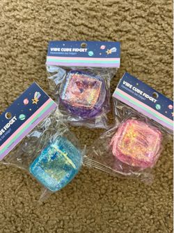 Vibe cube fidget “target” squishy  glitter