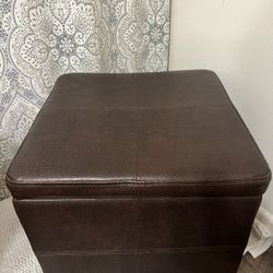 18” Brown Ottoman Storage