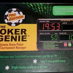 The Poker Genie-Pro Edition-NEW-The ultimate home poker tournament manager