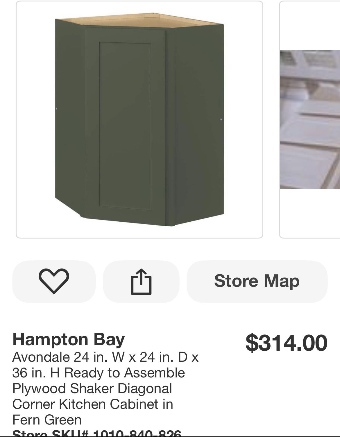 Corner Kitchen Cabinet In Fern Green 