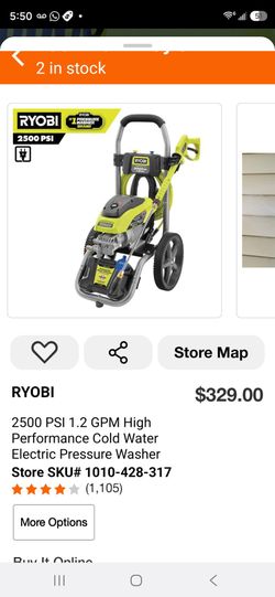 Ryobi 2500 PSI Electric Pressure Washer