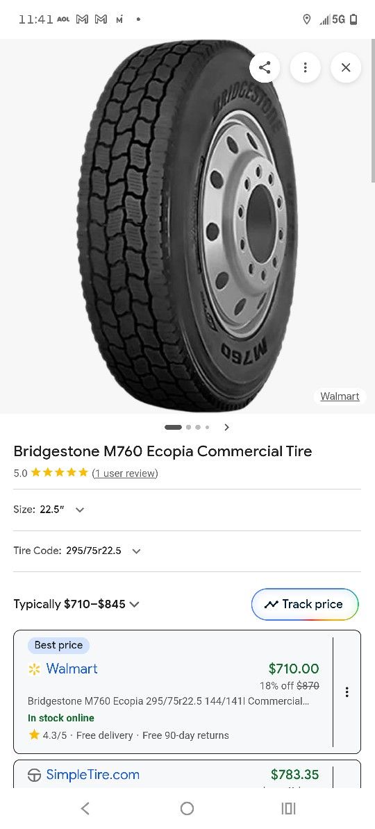 Bridgestone M760 Drive Tires