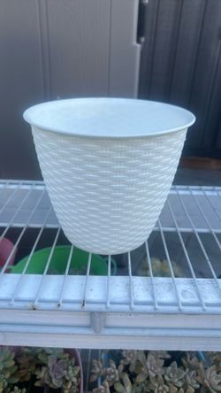 Flower Pot White 8 Inches 