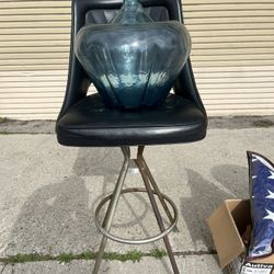 Vintage Blue Art Glass Bottle 