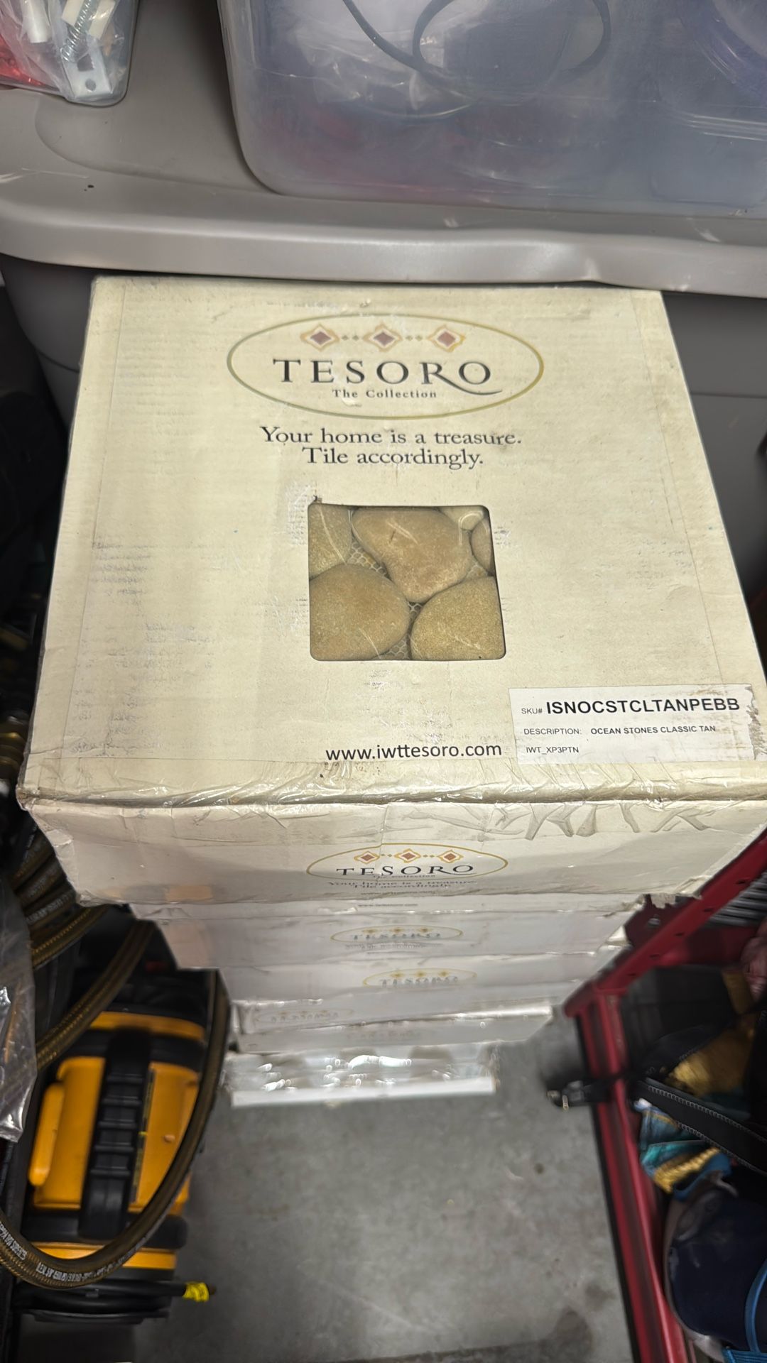 Tesoro Ocean Stones Classic Tan Pebble Mosaic Tile 12"x12" (8 Sheets/7 sq ft) NEW
