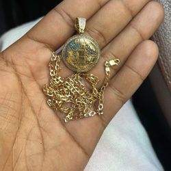 10k Gold Chain 10k Global Pendant 