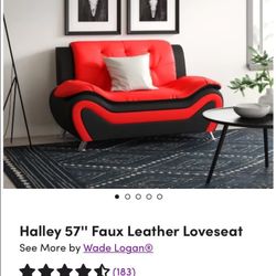 Red And Black Loveseat 