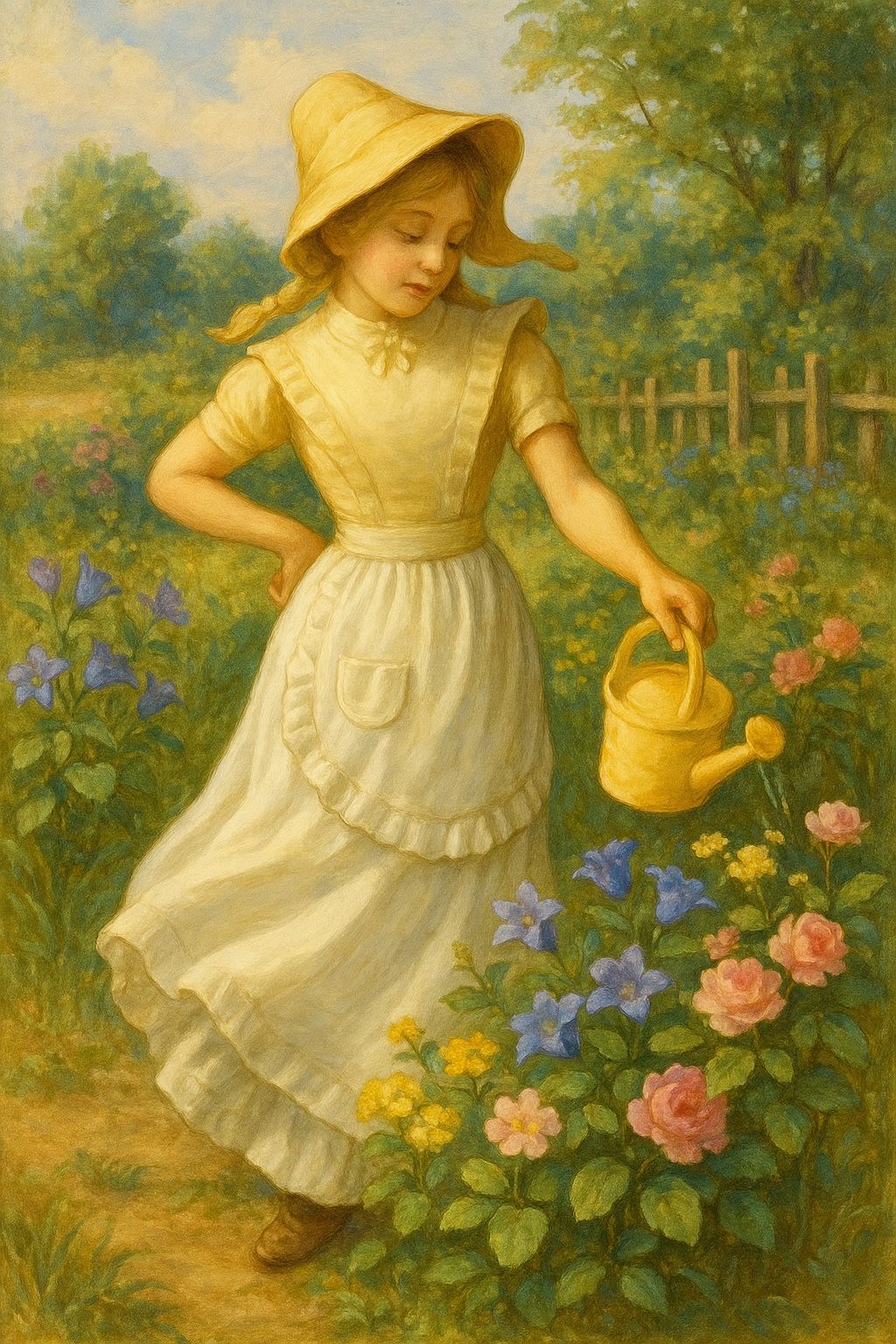 Avon USA 1970s Empty Figural Mary, Mary Sweet Honesty Cologne Decanter, 5.5”