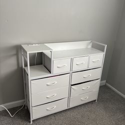White dresser with Power Outlet