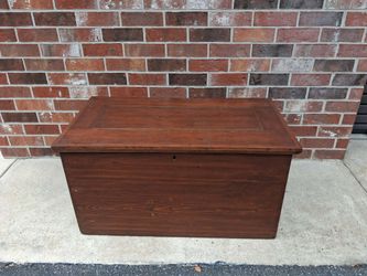 Antique Hand Dovetailed Blanket Chest 19th Century Original Iron Ball Handles Wide Board Construction.