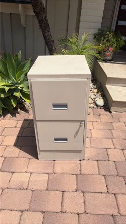 Metal 2 drawer locking file cabinet ($15)