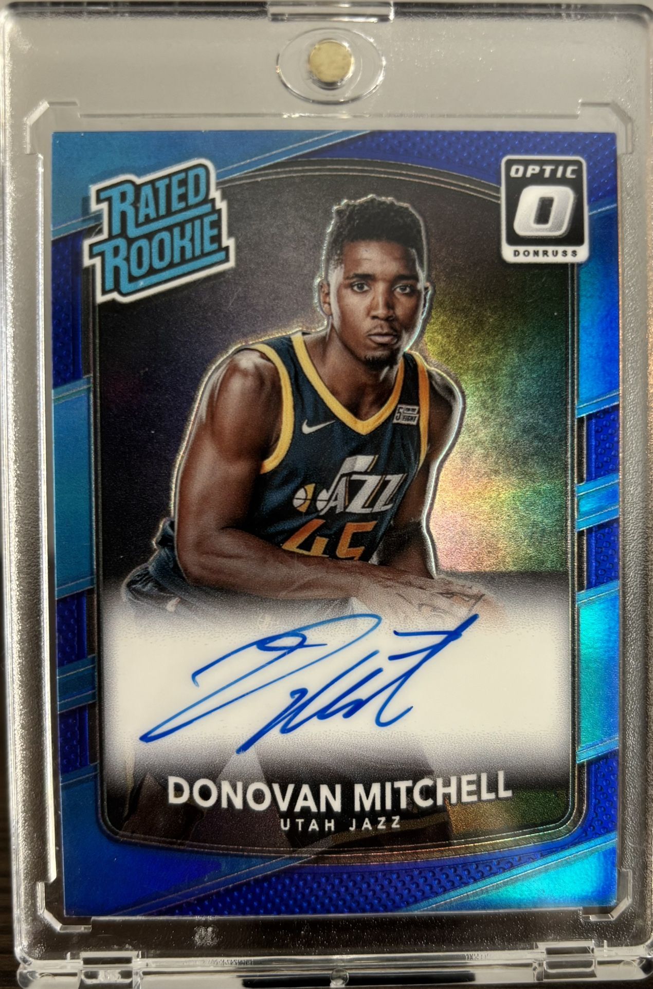 2017-2018 Donovan Mitchell Donruss Optic Rated Rookie Blue Auto /49 #188