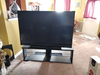 65" Mitsubishi 3D big screen TV FLAWLESS with $250 TV stand