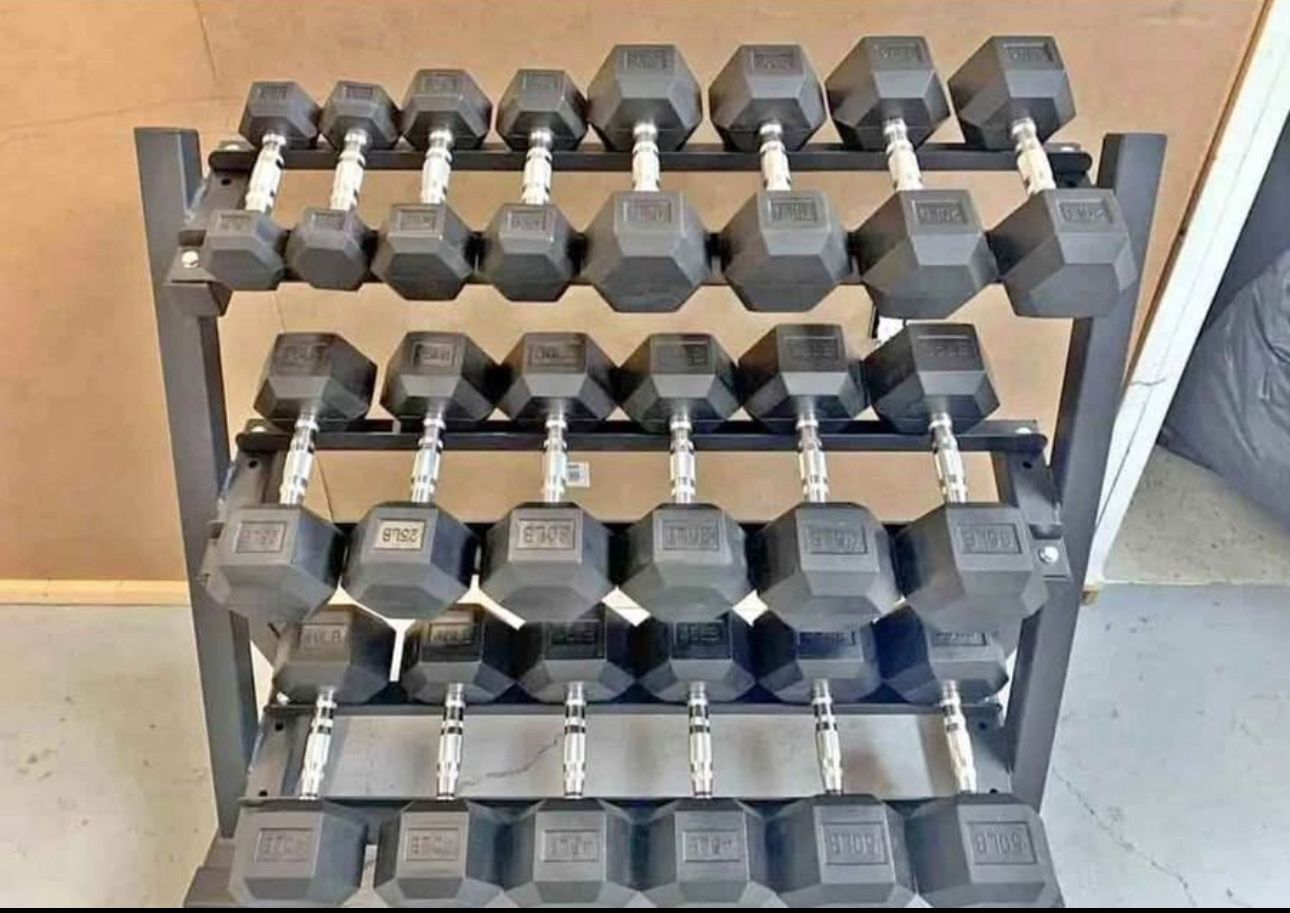 NEW 5-50 LB Dumbbells
