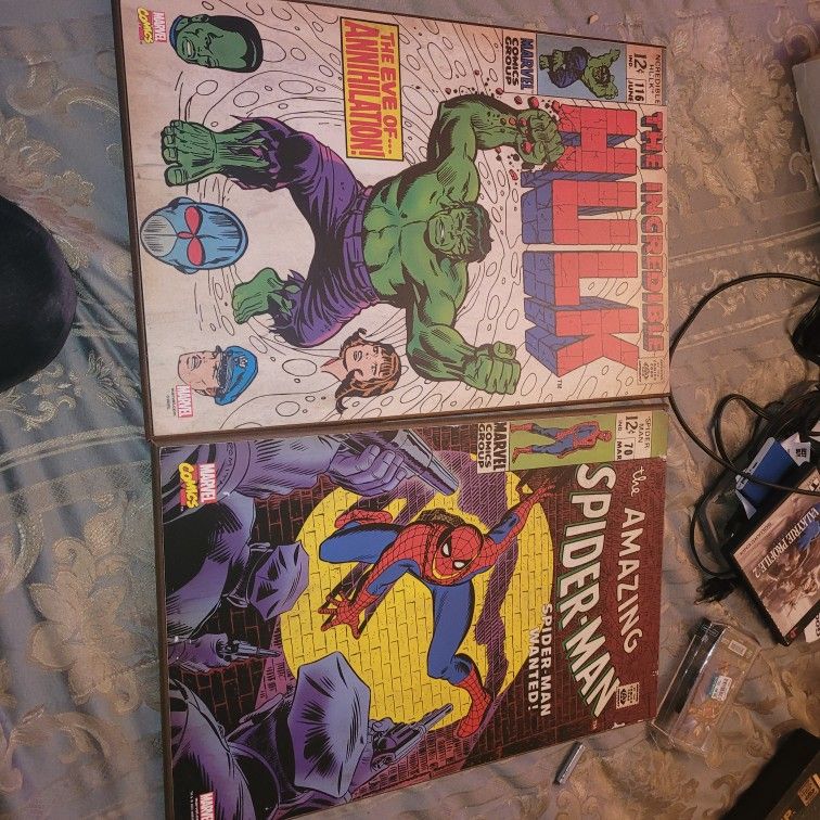 Dc & Marval Wood Wall Plaque Art