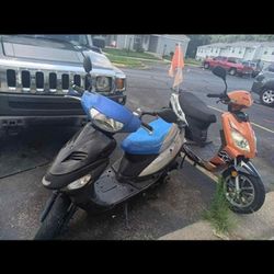 50 CC Orange Moped
