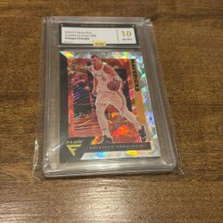 Dallas Mavericks Kristaps Porzingis Gem Mint 10 2020-21 Panini Flux Cracked Ice Prizm