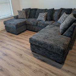 Dark Gray U Shape Sectional - Atlanta Same Day Delivery 