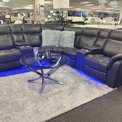 L-shaped Gray Sectional Sofa W/ Power Recliners For Sale (we Deliver) Brand New 