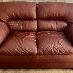 Leather Loveseat Made In Italy 