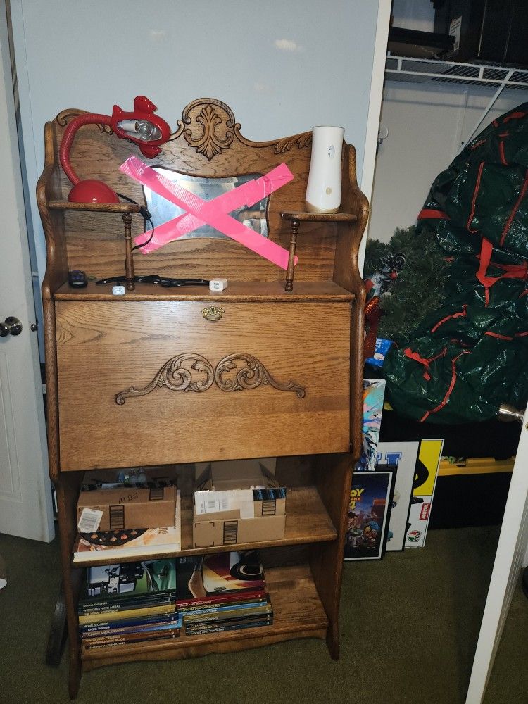 Signed Antique Oak Larkin Desk