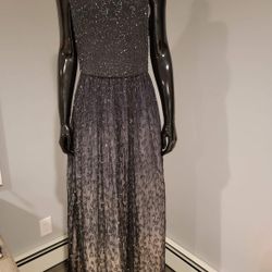 Hombre Black Sequin Beaded Long Dress