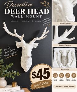 Decorative Deer Head Wall Mount – $45