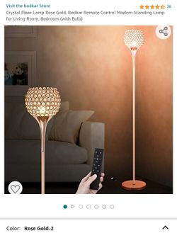 NEW Chrystal Lamp In Rose Gold. Remote Control