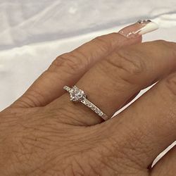NEW! 0.5CT Heart Cut, Certified Moissanite Gemstone Engagement / Promise Ring