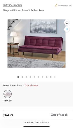 Abbyson Midtown Futon Sofa Bed, Rose