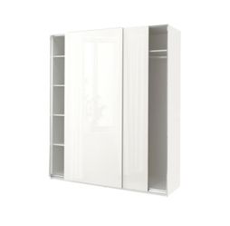 IKEA HASVIK HIGH GLOSS SLING DOOR WARDROBE CLOSET