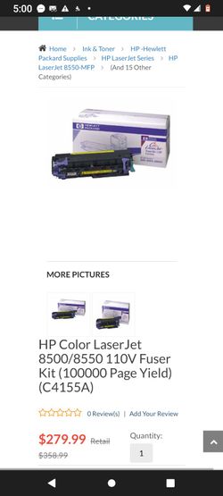 HP Color Laser Jet 8500/8550   Fuser Kit  C4155