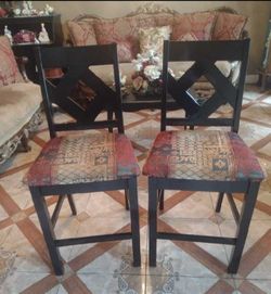Set Of Two Counter Height Wooden Stools