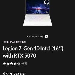 Lenovo legion 7I Gen 10 16" RTX5070