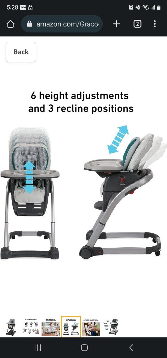 GRACO high Chair With Wheels