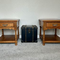 Solid Oak Broyhill Matching Side Tables/Night Stand Vintage
