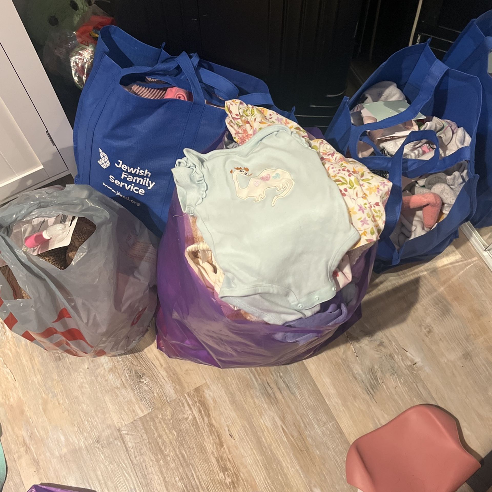 Bag of baby girl accessories