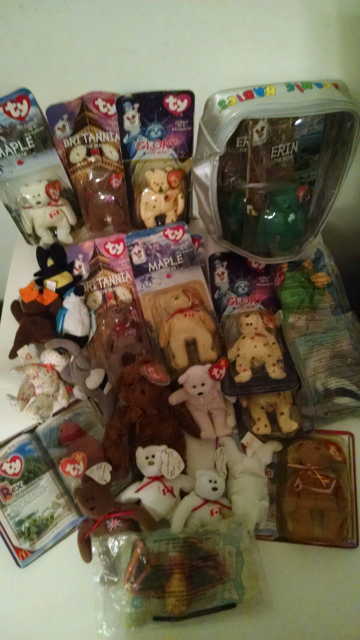 Ty Beanie Babies and case