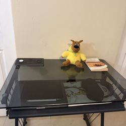 Modern Glass Computer Desk – Excellent Condition
