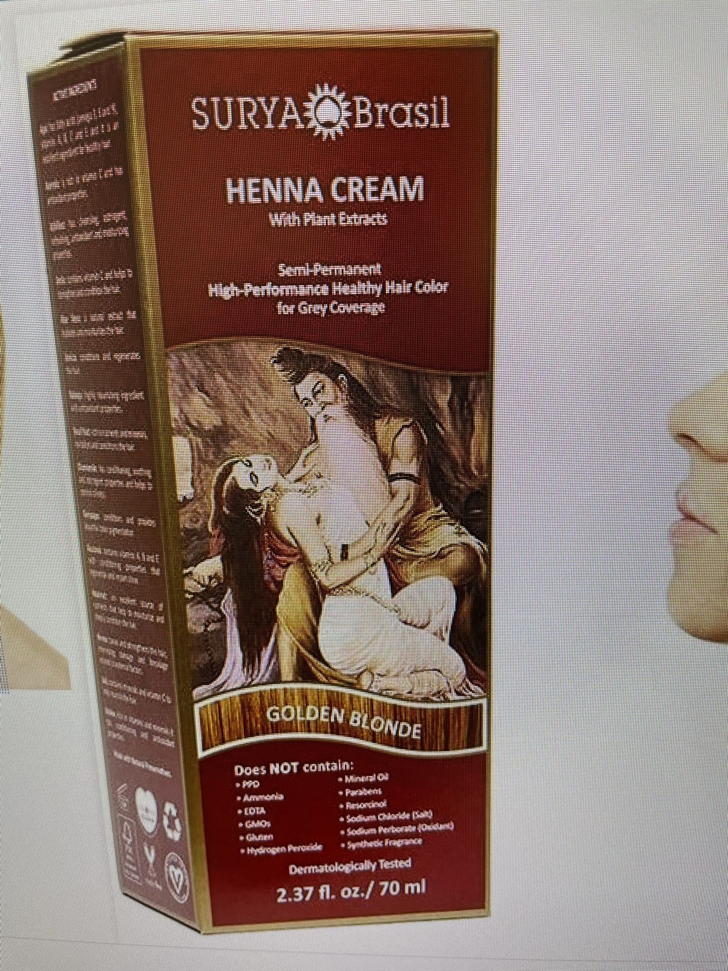 New Unopened Surya henna cream From Brasil 