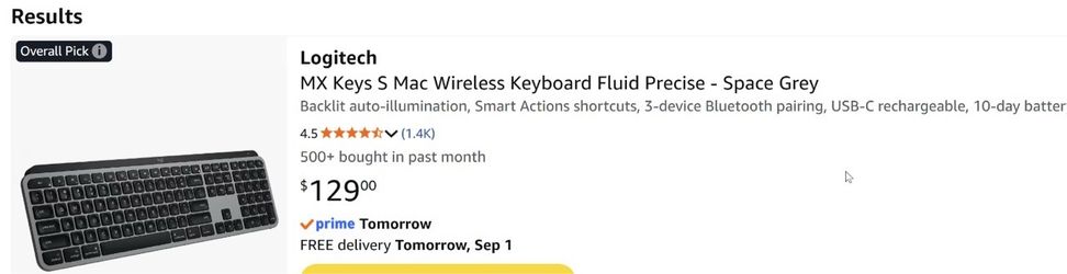 Logitech MX Keys S Mac Wireless Keyboard Fluid Precise - Space Grey