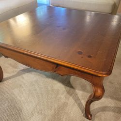 Square Wood Coffee Table In Rich Wood Tone